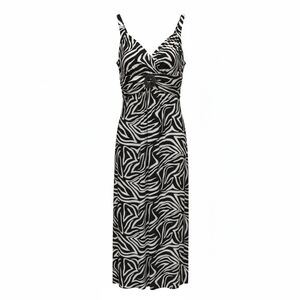Enfocus Studio Black and White Patterned Midi Dress
